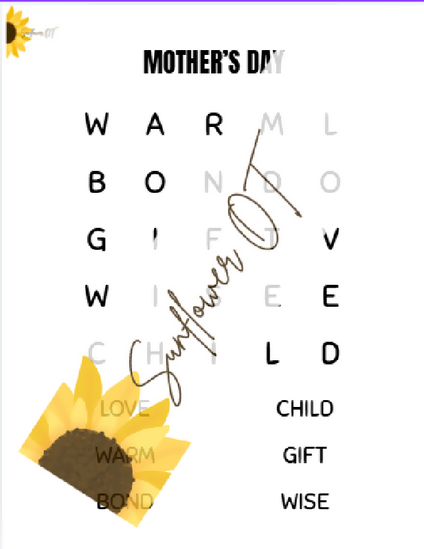 Mother's Day Word Searches - Variable Difficulty + Activity Director Guide | Independent Living, Assisted Living, Memory Care, Group Home