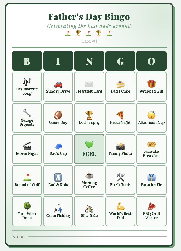 Father's Day Bingo