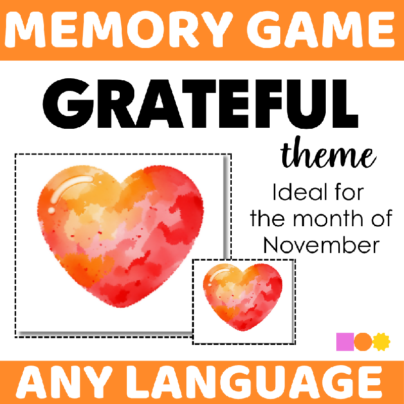 Thanksgiving Memory Game for Seniors | Printable Matching Activity for Cognitive Stimulation and Memory Care - Brain Activity for Elderly Adults November-Themed