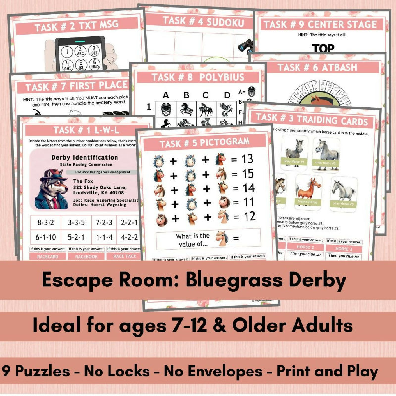 Bluegrass Derby Escape Room Kit