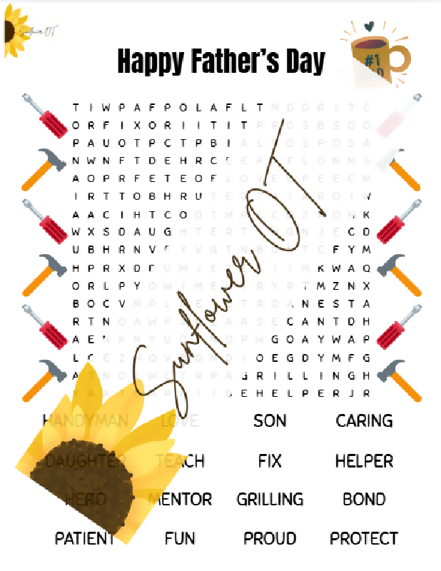 20x20 Father's Day Word Search Promo