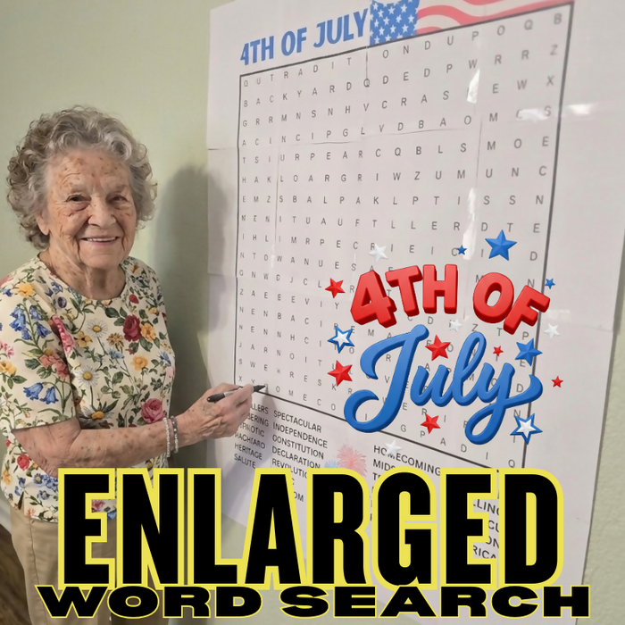 Giant 4th of July Word Search Puzzle Poster | Enlarged Word Search Puzzle | Senior Activity Program