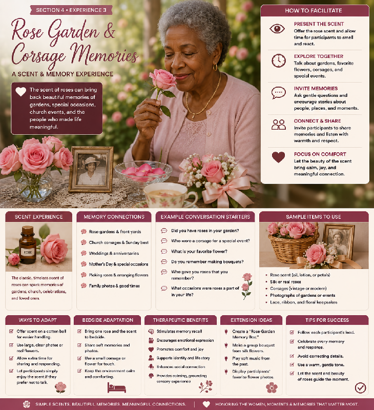 🌸💗✨ FAMILIAR THINGS Familiar Feminine Scents for Women’s Groups, Memory Care, Women’s Club Conversations & Bedside Work