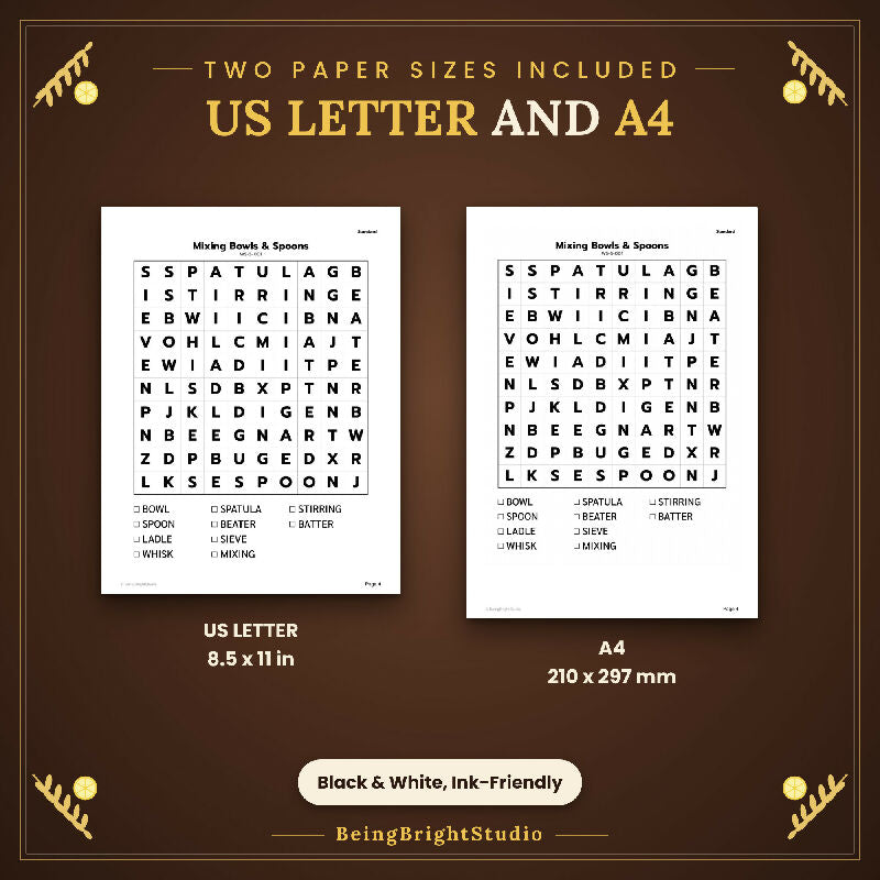 Kitchen Word Search for Seniors, Extra Large Print, 50 Home Cooking Puzzles, Group Bingo Cards