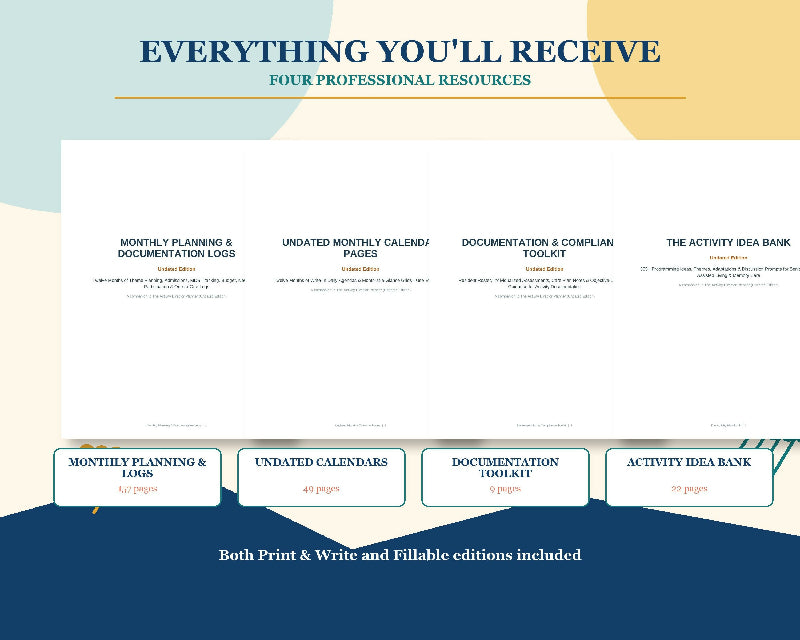 Activity Director Planner Bundle, Fillable PDF & Printable, Senior Living Activity Calendar and Documentation Logs