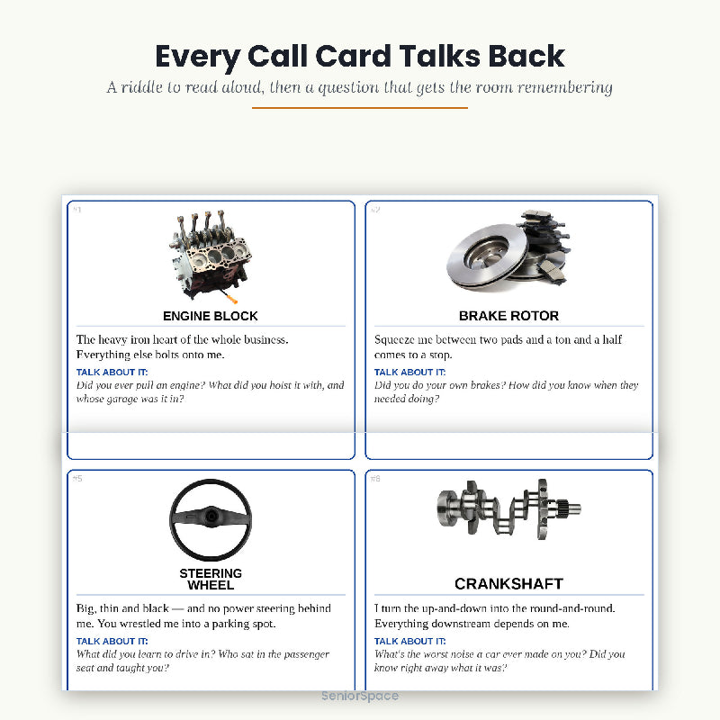 Mechanic Bingo for Seniors, Men's Club Activity, 25 Printable Cards, Call Cards with Clues, Nursing Home Game, Download PDF