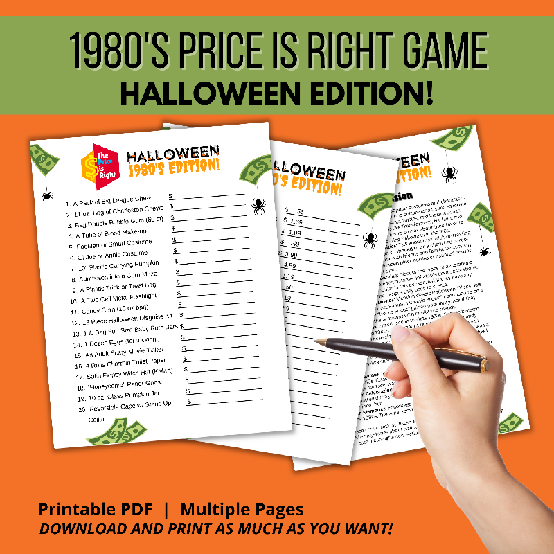 Halloween Price is Right Game | 1960s Edition Printable Activity for Seniors
