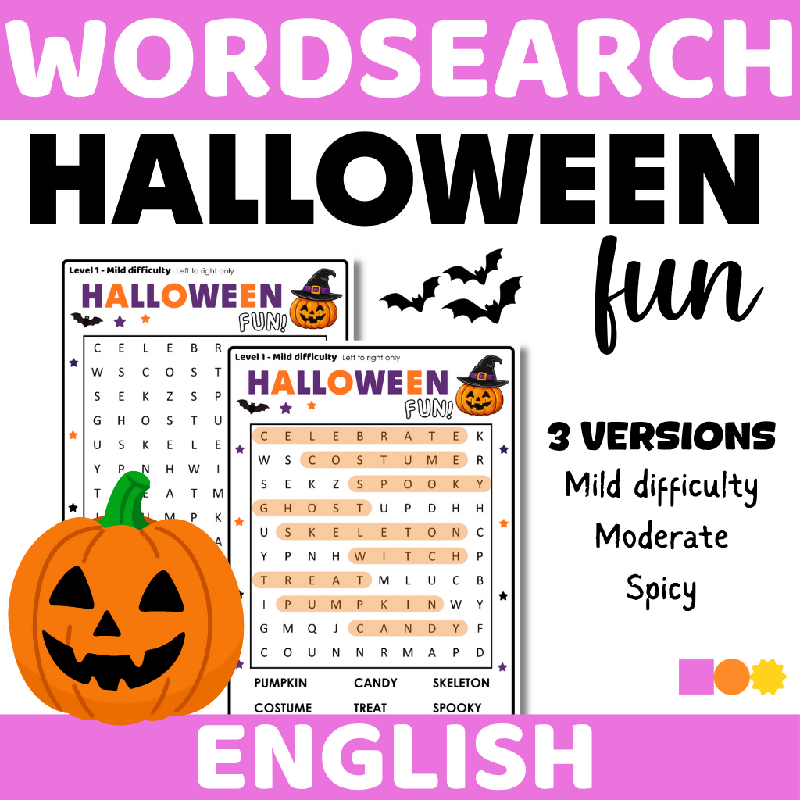 October Halloween Word Search Puzzle | Fall Cognitive Stimulation Activity for Seniors, Memory Care & Older Adults | Halloween Wordsearch Brain Game