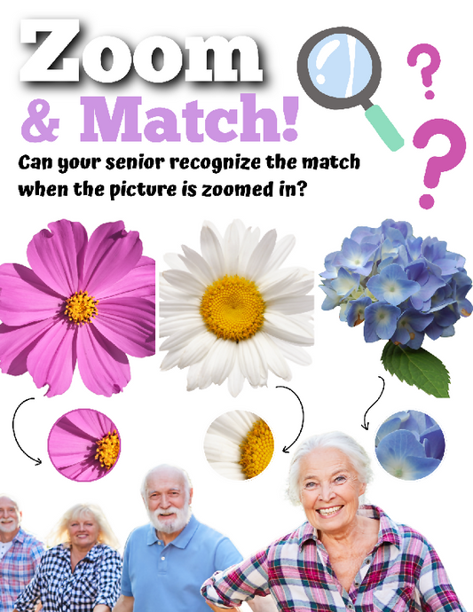 Flowers & Pollinators Zoom & Match Activity for Seniors | Cognitive Matching Game for Memory Care