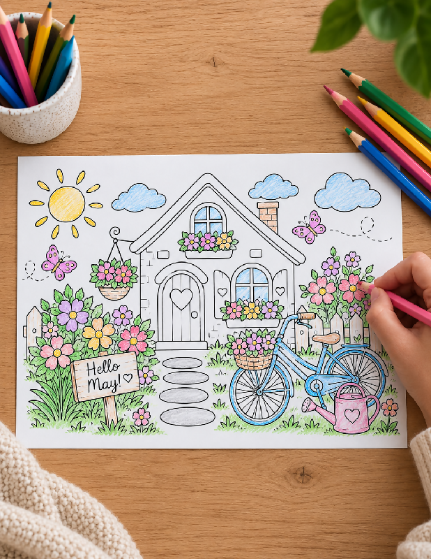 2027 Color Your Own Calendar, DIY Make Your Own 12 Month Wall Calendar, Great Gift to Give to Families