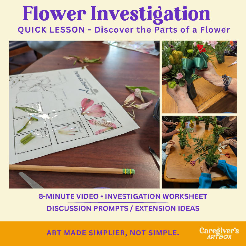 Flower Investigation Quick Lesson for Senior Care Activities