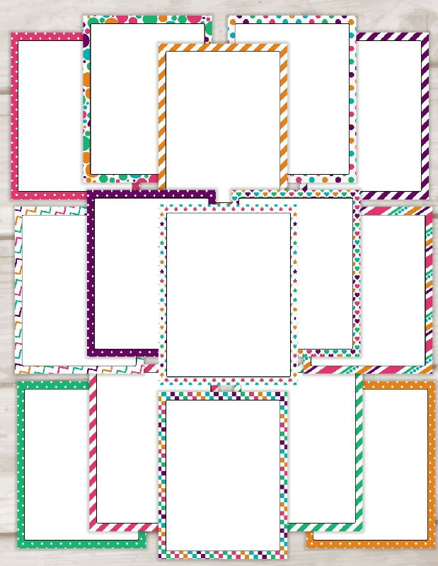 Printable Stationary for Writing Activities, Letter Writing/ Penpal's or Crafts, Borders, Lined Pages, and Lined 1/4 Page Cards, Desk Notes, Rainbow Border Bundle