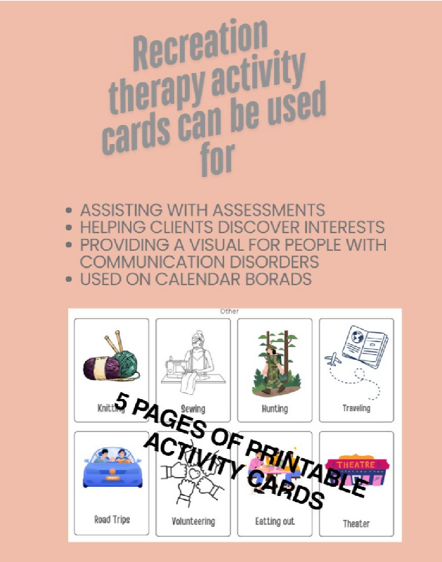 Activity interests cards an assessment tool