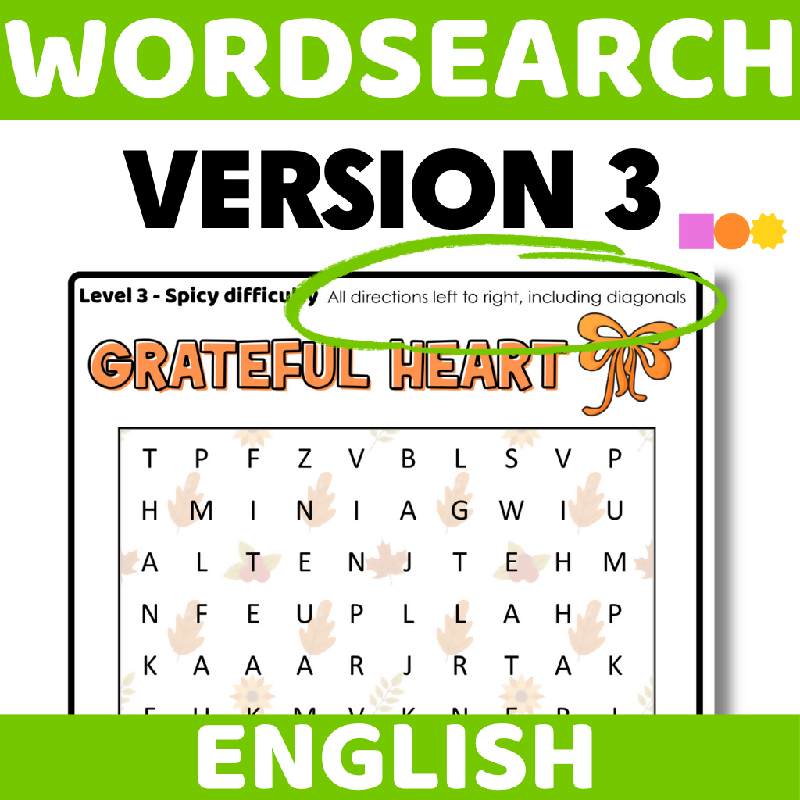 October Thanksgiving Word Search Puzzle | Fall Cognitive Stimulation Activity for Seniors, Memory Care & Older Adults | November Word Search Brain Game