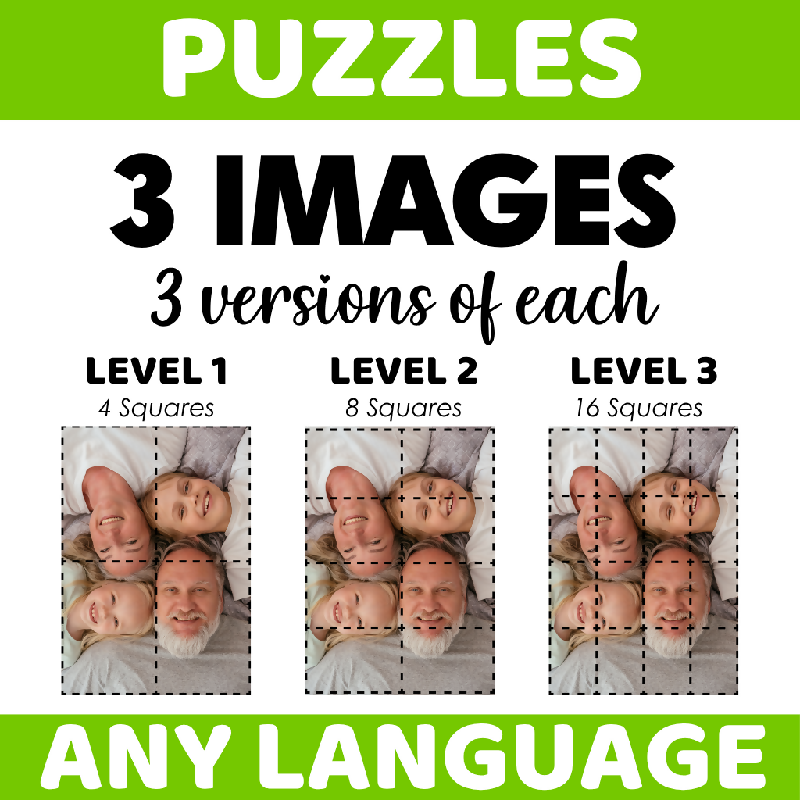 Grandparents Day Puzzle Pack for Seniors & Memory Care | Easy, Medium & Hard Cognitive Stimulation Activity | Brain Fitness & Problem-Solving Activity