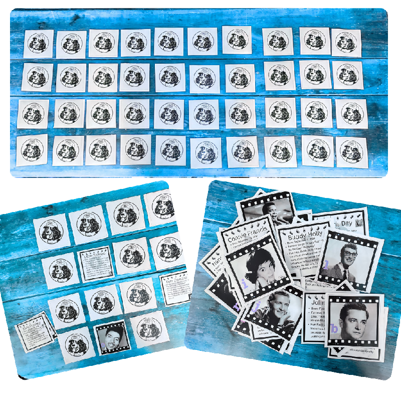 50s & 60s Music Legends Memory Match & Concentration