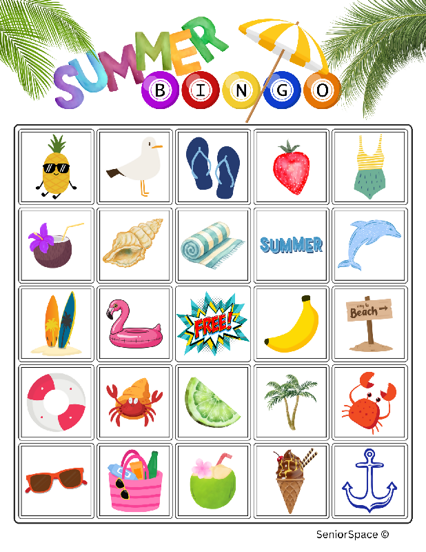 Summer Picture Bingo | Party Game | Group Bingo Game