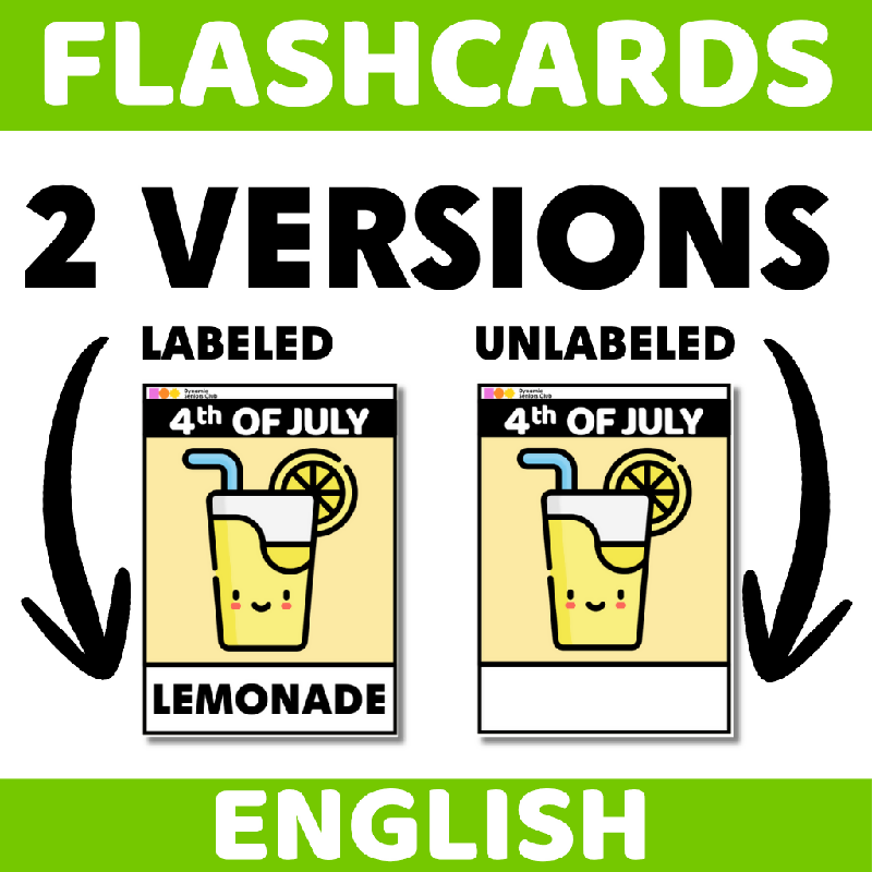 Month of July Flashcards - 4th of July - Independence Day - Fourth of July