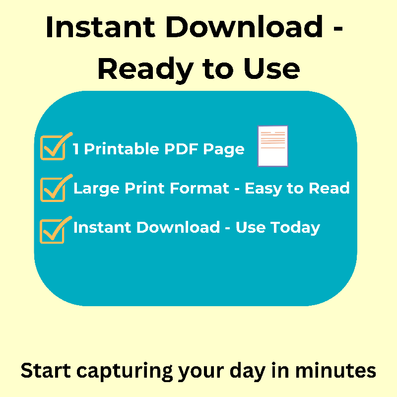 Daily Memory Journal for Seniors | Large Print Writing PDF – Activity ...
