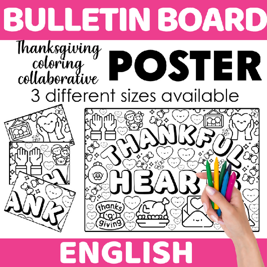 Thanksgiving Collaborative Coloring Poster for Seniors November Themed| Printable Group Art Activity in 3 Sizes for Senior Living and Elderly Adults