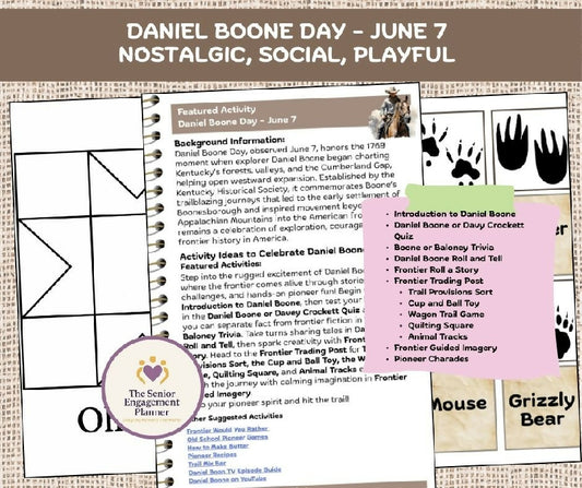 Daniel Boone Activity Bundle for Seniors | Done-for-You Frontier-Themed Games, Trivia & Social Engagement Program