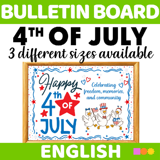 Bulletin Board 4th of July Theme - Three Sizes Available Easy to Assemble Independence Day Display - Fourth fo July Decor