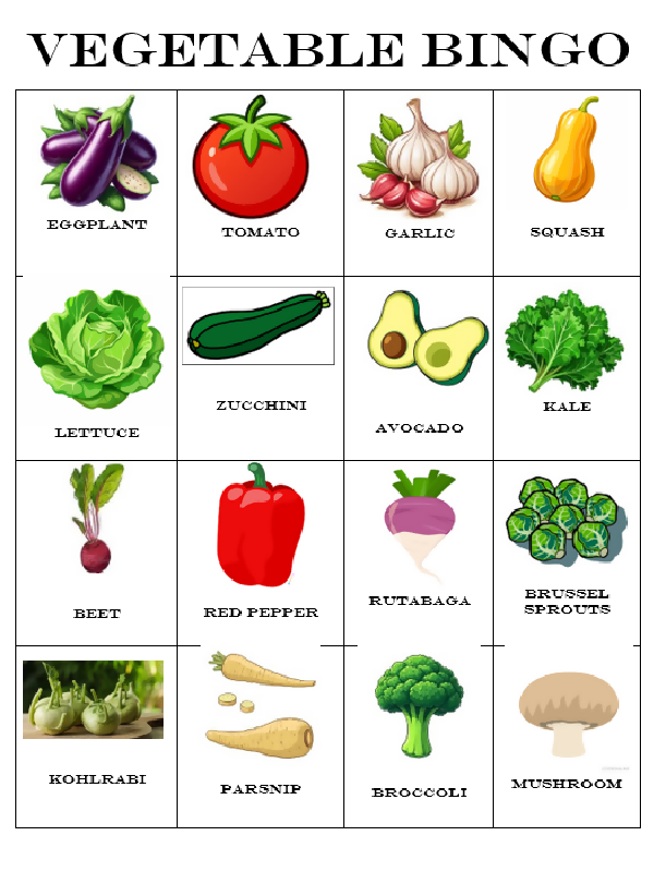 Vegetable Bingo