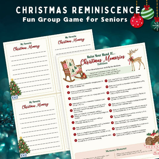Easy print and read Christmas memories prompts for seniors