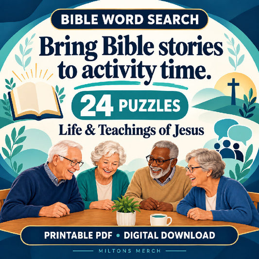 Bible Word Search — Life & Teachings of Jesus | 24 Large Print Puzzles, PDF