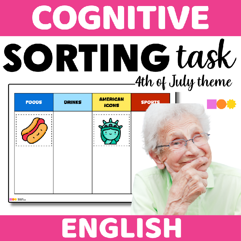 Hands on Sorting Task 4th of July Theme - Categorizing Icons related to Independence Day - Fourth of July