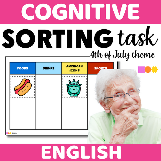 Hands on Sorting Task 4th of July Theme - Categorizing Icons related to Independence Day - Fourth of July