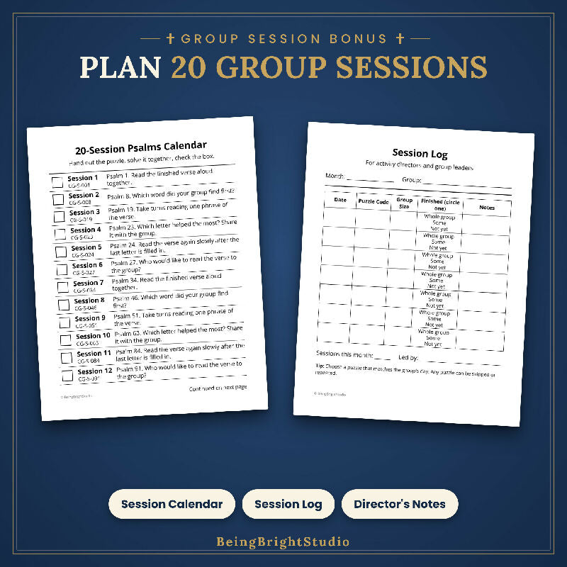 Psalms Cryptogram Puzzles for Seniors, 150 Extra Large Print KJV Puzzles, Activity Director Planner