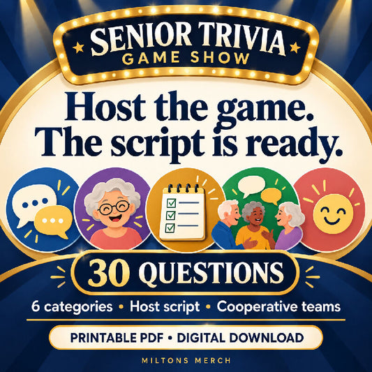 Senior Trivia Game Show — Host a Team Activity With Less Preparation | 30 Questions, PDF
