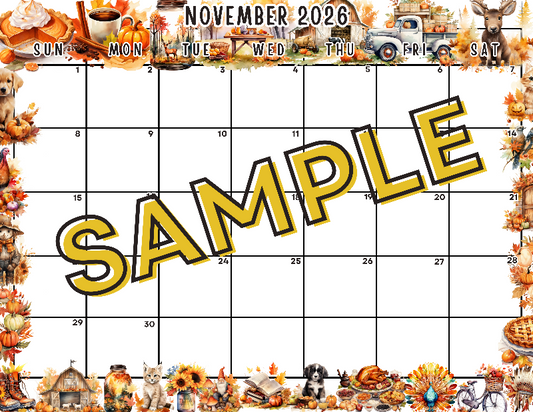 November 2026 Calendar Template #1