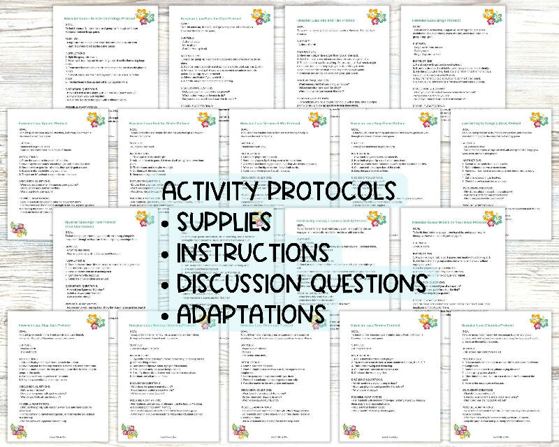 BIG Hawaiian Luau Activity Bundle, Bingo Boards, Playing Card, Scavenger Hunt, Includes Activity Protocols for Recreation Directors / Group