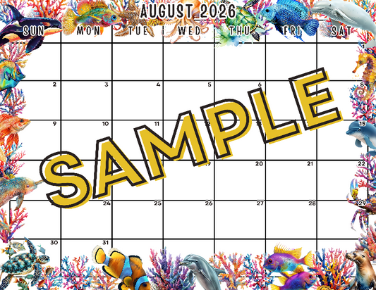 August 2026 Calendar Template #1