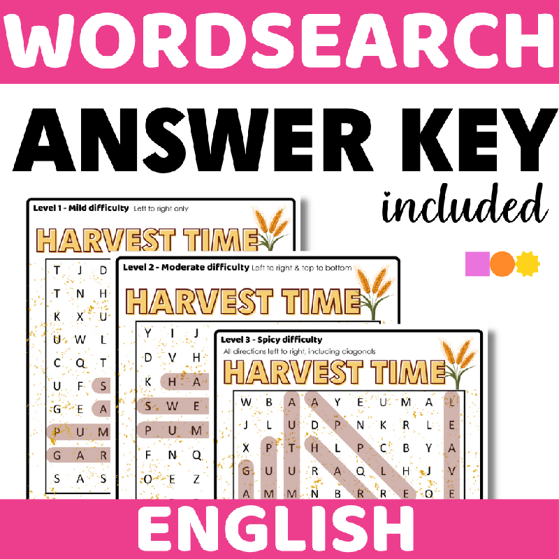 September Harvest Word Search Puzzle | Fall Cognitive Stimulation Activity for Seniors, Memory Care & Older Adults | Autumn Wordsearch Brain Game