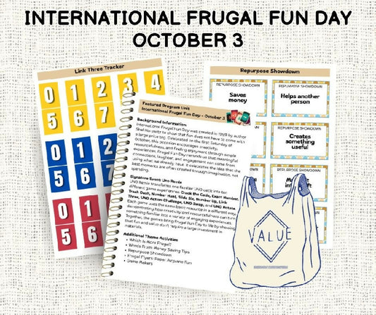 International Frugal Fun Day Activity Bundle for Seniors | October | Creative Games & Senior Engagement Activities