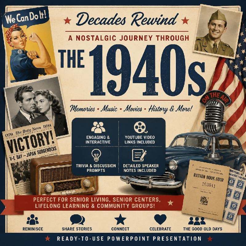 Decades Rewind: A Journey Through the 1940s Presentation