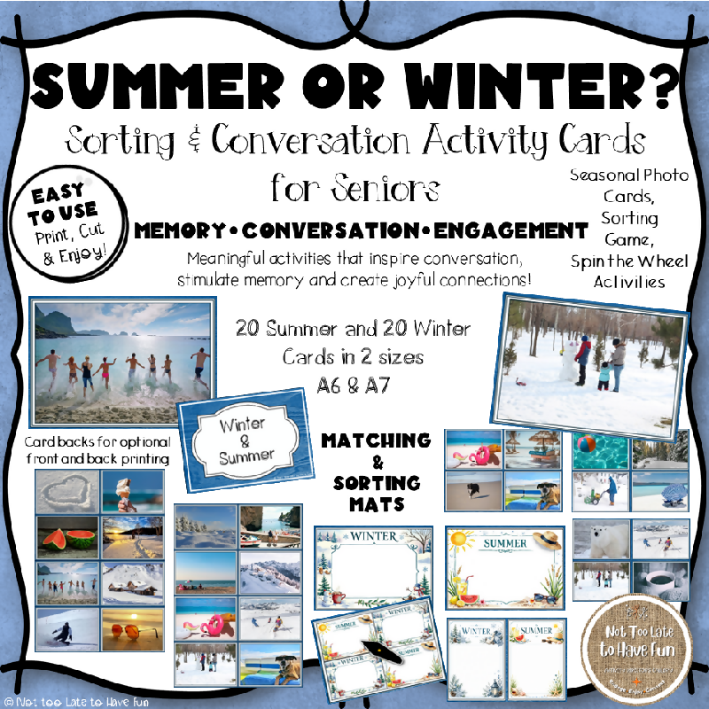 Summer or Winter? Sorting & Conversation Activity Cards for Seniors