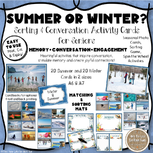 Summer or Winter? Sorting & Conversation Activity Cards for Seniors