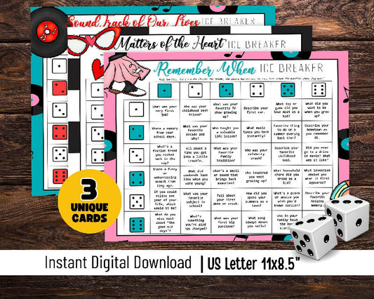Reminiscence Dice Game Mini Bundle for Seniors