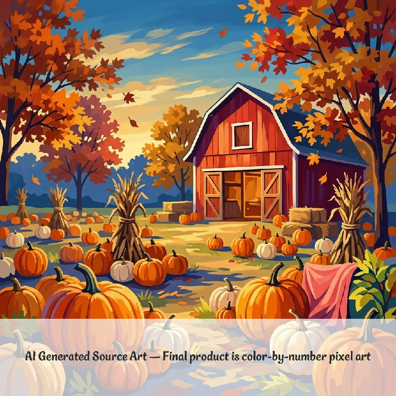 Pumpkin Patch Fall Collaborative Color by Number | Giant Group Activity Poster | Seasonal Activity | Watercolor Style