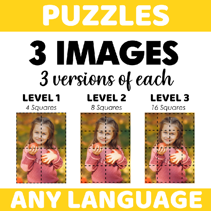 Printable October Image Puzzles for Seniors - Cognitive Stimulation Activity with Seasonal Pictures for Assisted Living - Brain Games for Cognitive Practice and Engagement Fall / Autumn-Themed