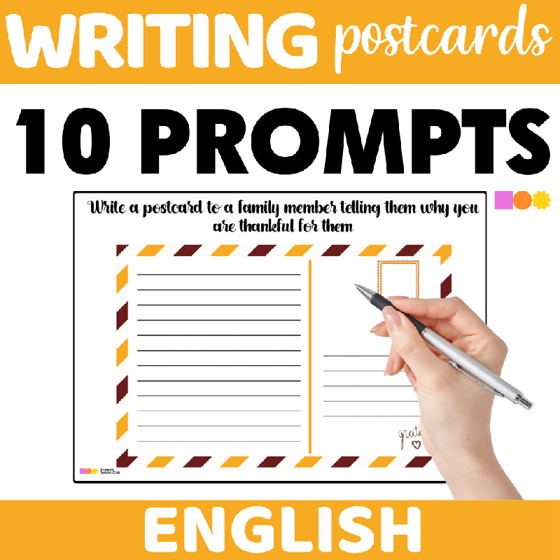 November Postcard Writing Prompts for Seniors | Printable Thanksgiving Creative Writing Activity for Elderly Adults and Senior Living - Reminiscence and Writing for Elderly Adults