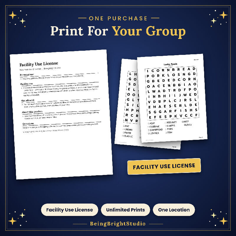 Extra Large Print Word Search for Seniors, 100 New Year Puzzles, Bonus Bingo Cards