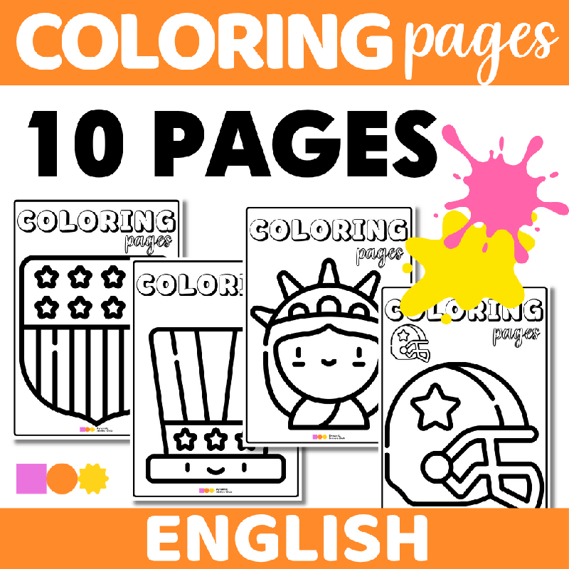 Coloring Pages Bold and Easy Fourth of July Theme - Independence Day - 4th of July