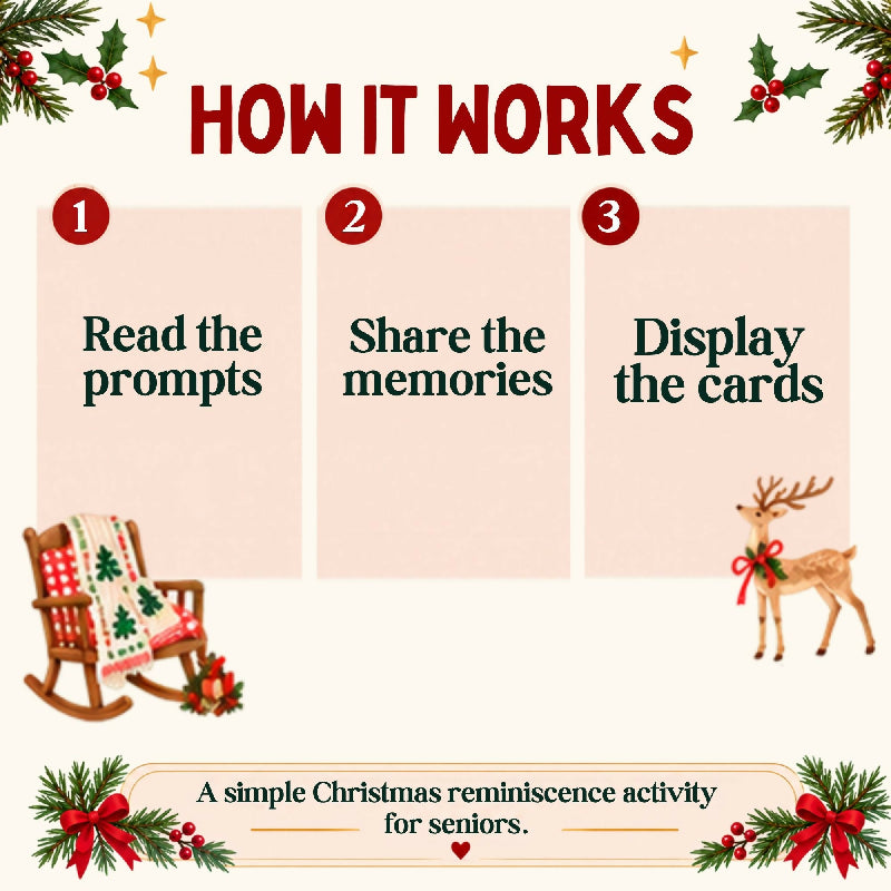 Christmas Memories Reminiscence Activity for Seniors | Seated Activity + Memory Cards