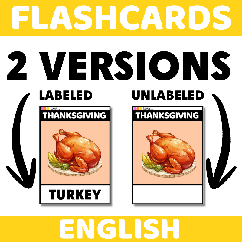 Thanksgiving-Themed Flashcards for Seniors | Printable Cognitive Stimulation Activity for Elderly Adults and Senior Living