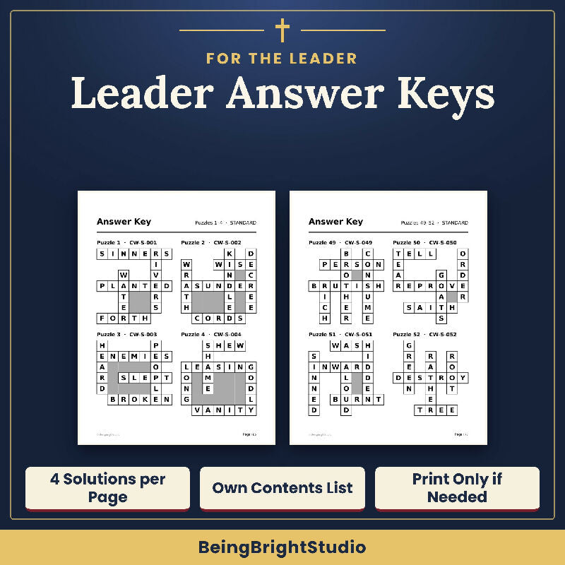 Psalms Crossword Puzzles for Seniors | 150 Extra Large Print Puzzles | Activity Director Printable